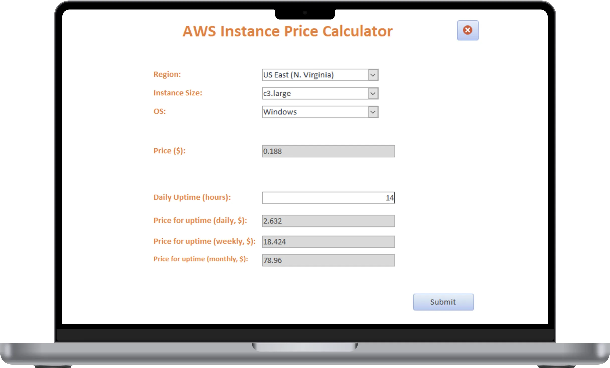 EC2 Optimizer instance pricing calculator